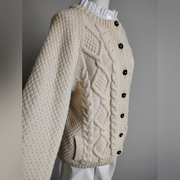 Murray Brothers Scottish Knit Fisherman Sweater Cardigan Classic Vintage 70s Med - Picture 5 of 11